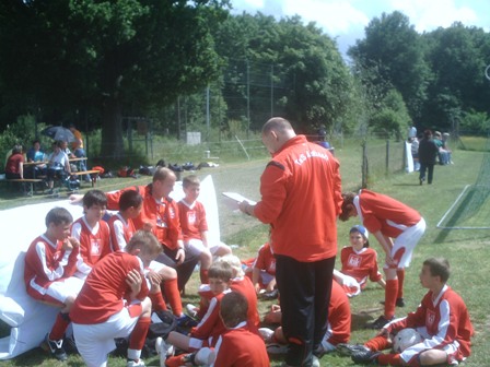 Besprechung mit der Mannschaft
