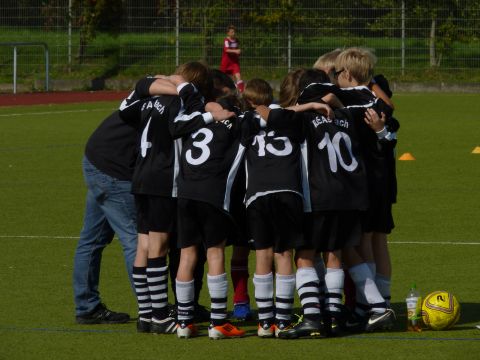 Mannschaftskreis vor Spielbeginn
