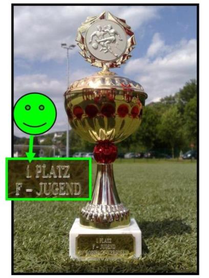 der Pokal auf der schönen Anlage in Roßbach
